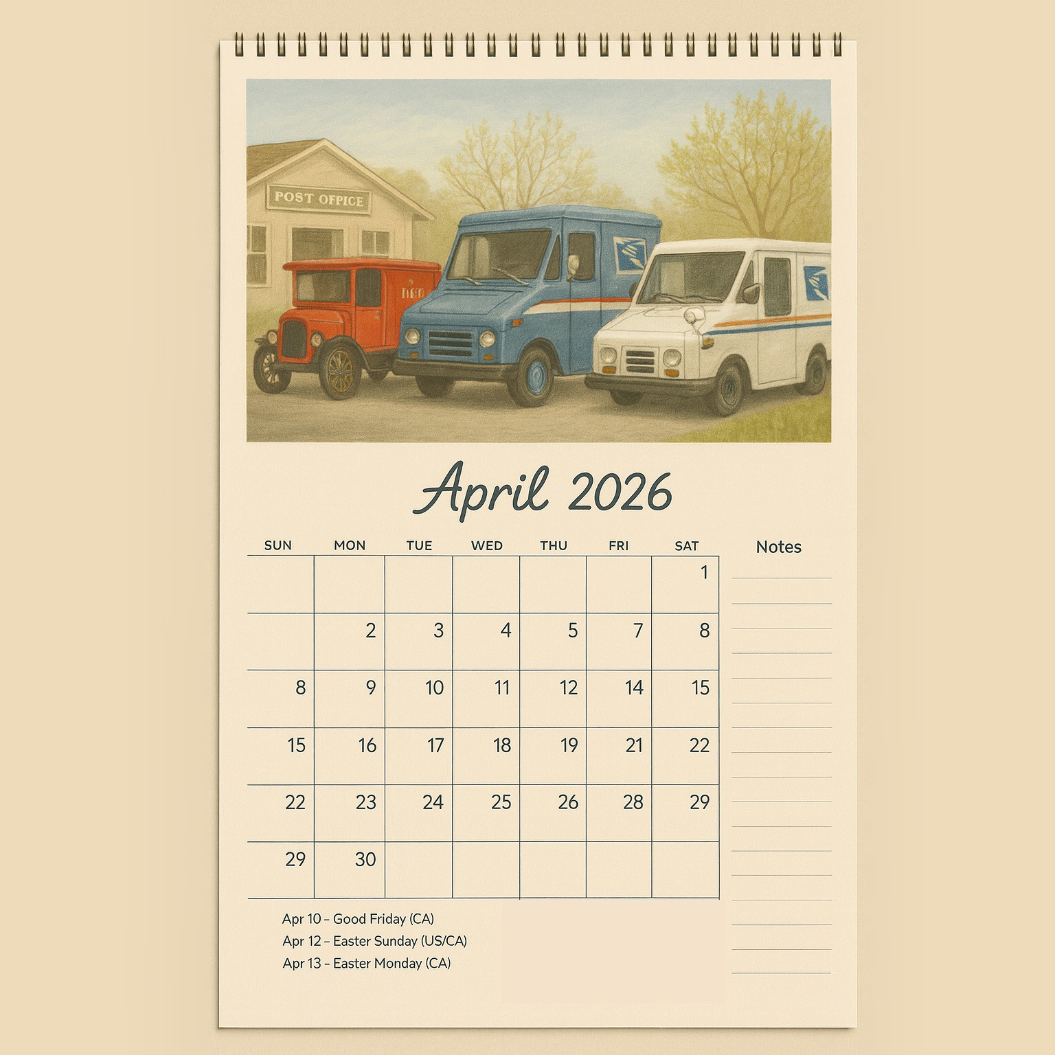 USPS 250th Anniversary 2026 Calendar