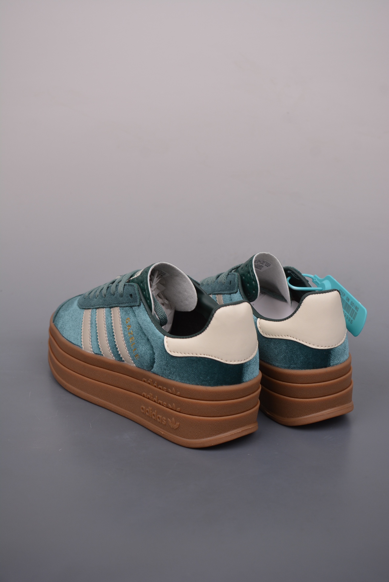 Adidas Originals Gazelle Bold W Velvet Dark Green Off-White