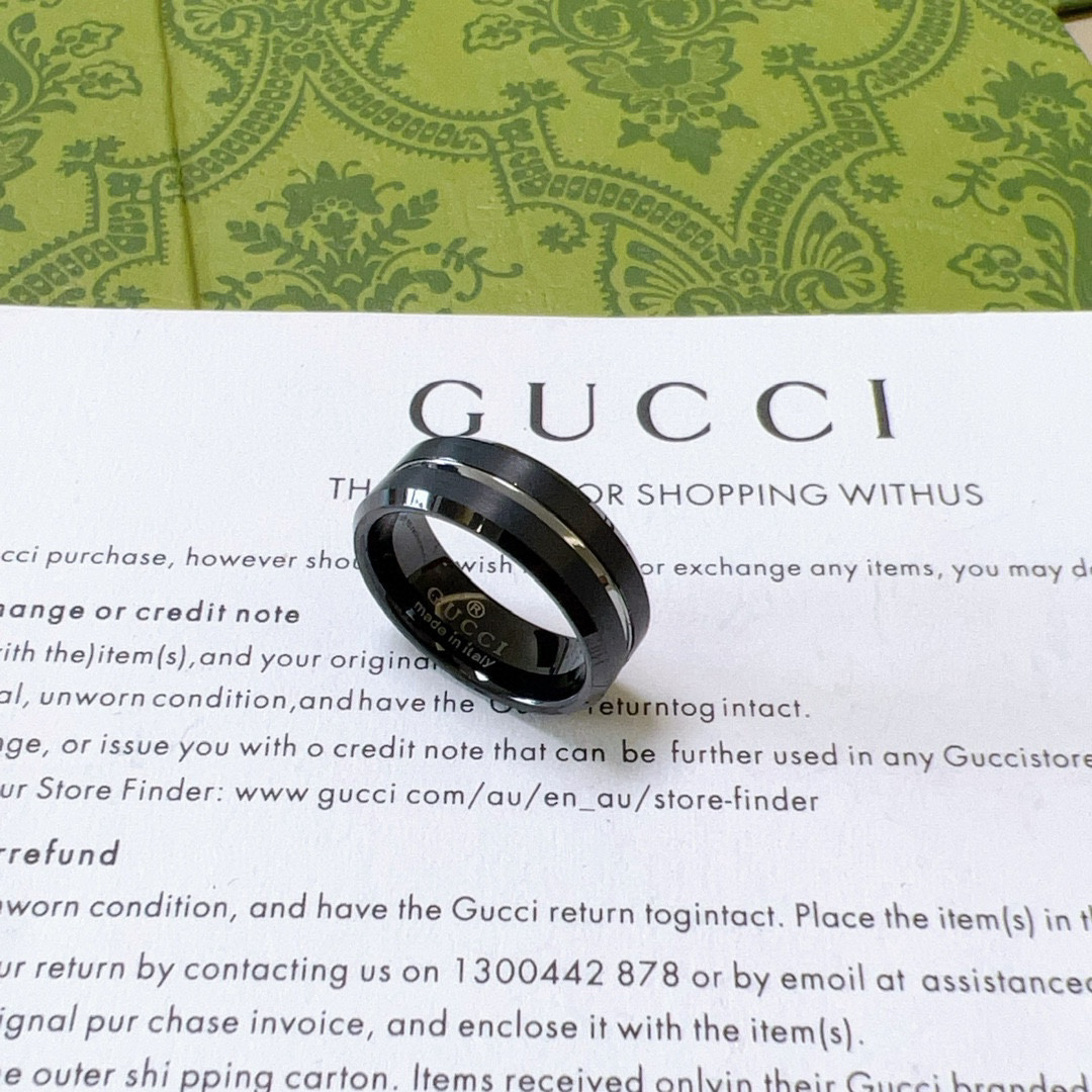 GUCCI Black Hollow Ring