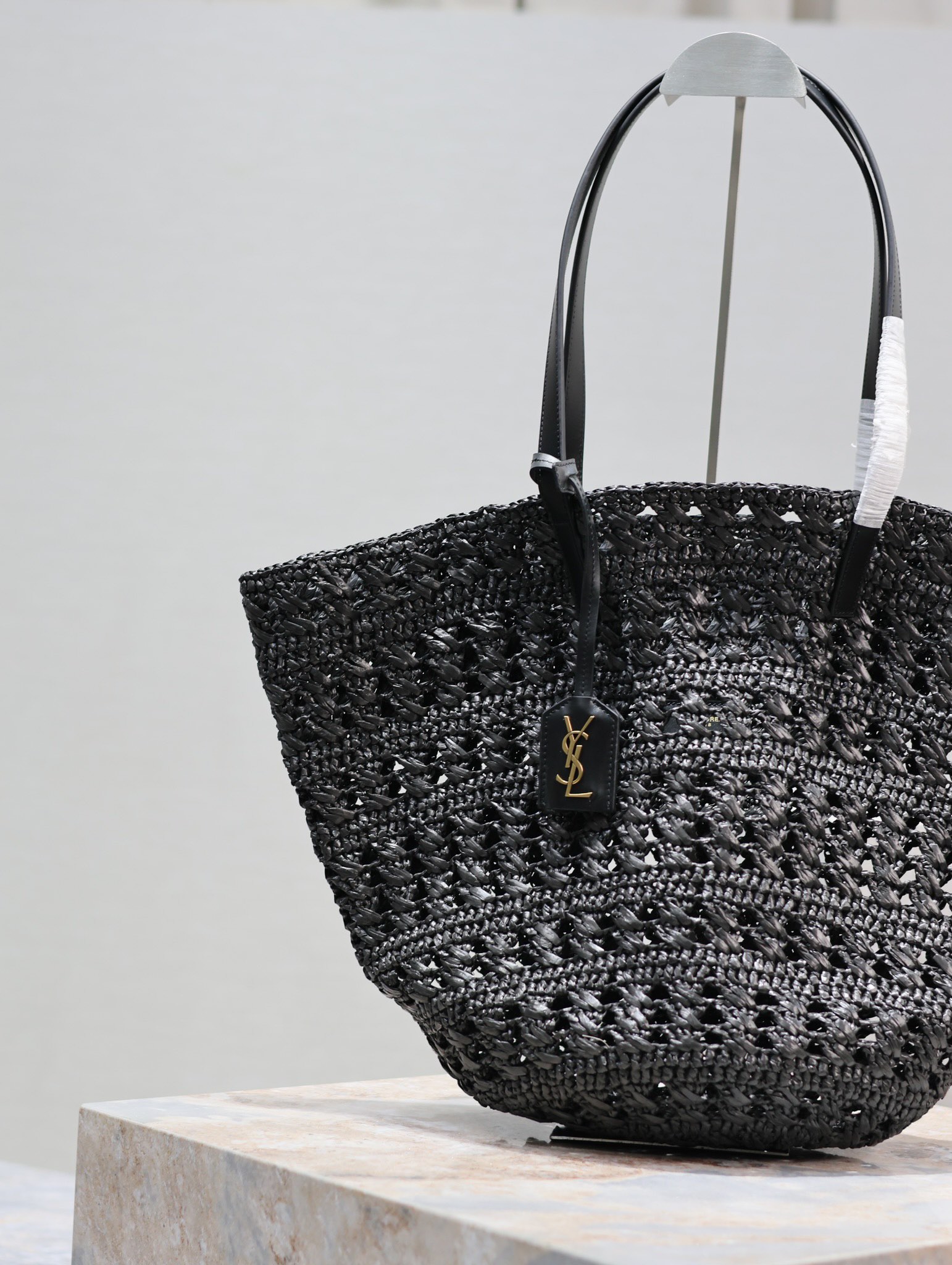 Yves Saint Laurent basket hollow straw tote bag 761457