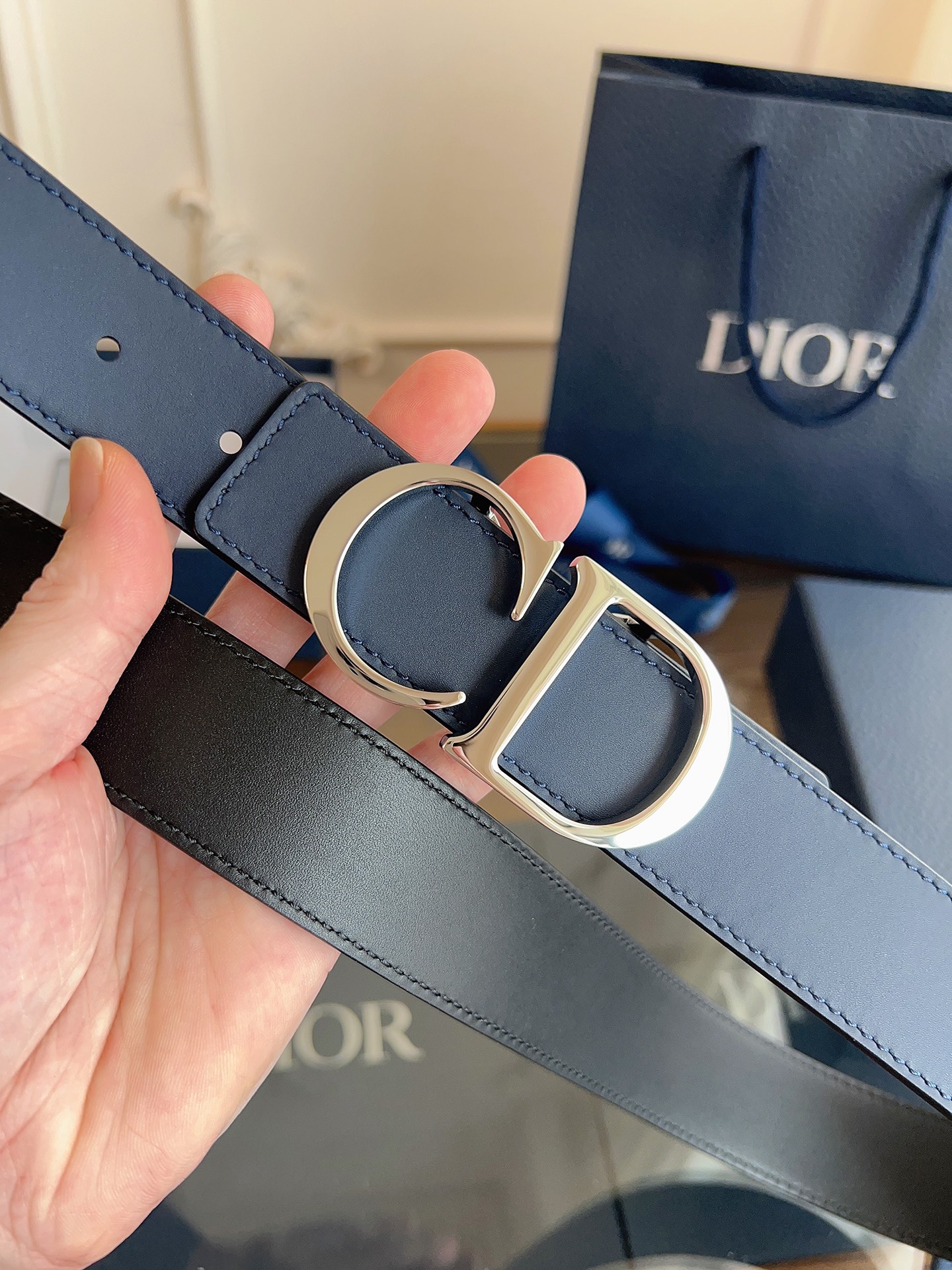 Dior CD buckle cowhide belt width 3.5CM