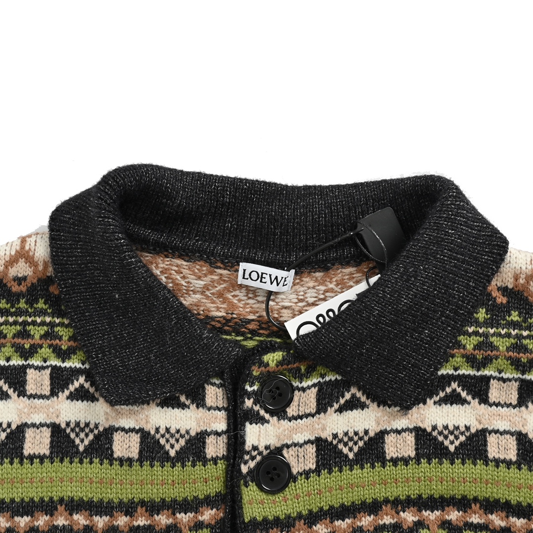 Loewe 24Fw Christmas Floral Lapel Sweater