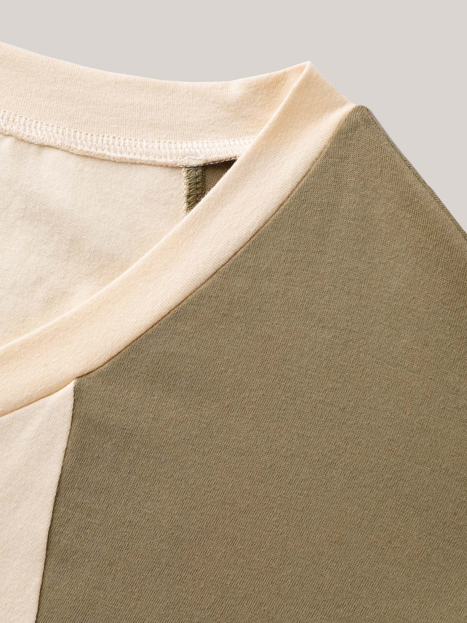 Pure Cotton Color Contrast T-Shirt