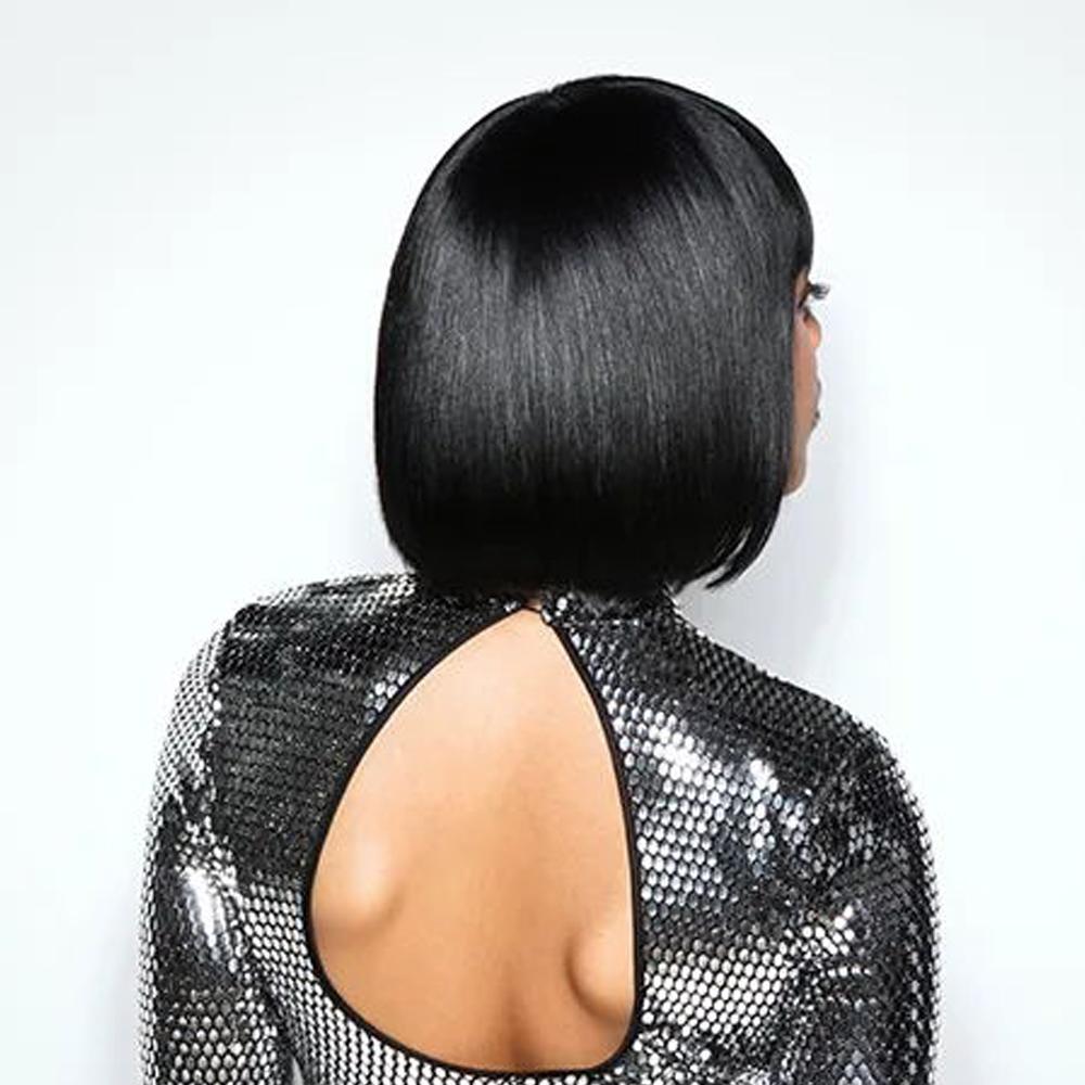 Luna 008 Feminine Chin Length Bob Straight Wig with Full Bangs