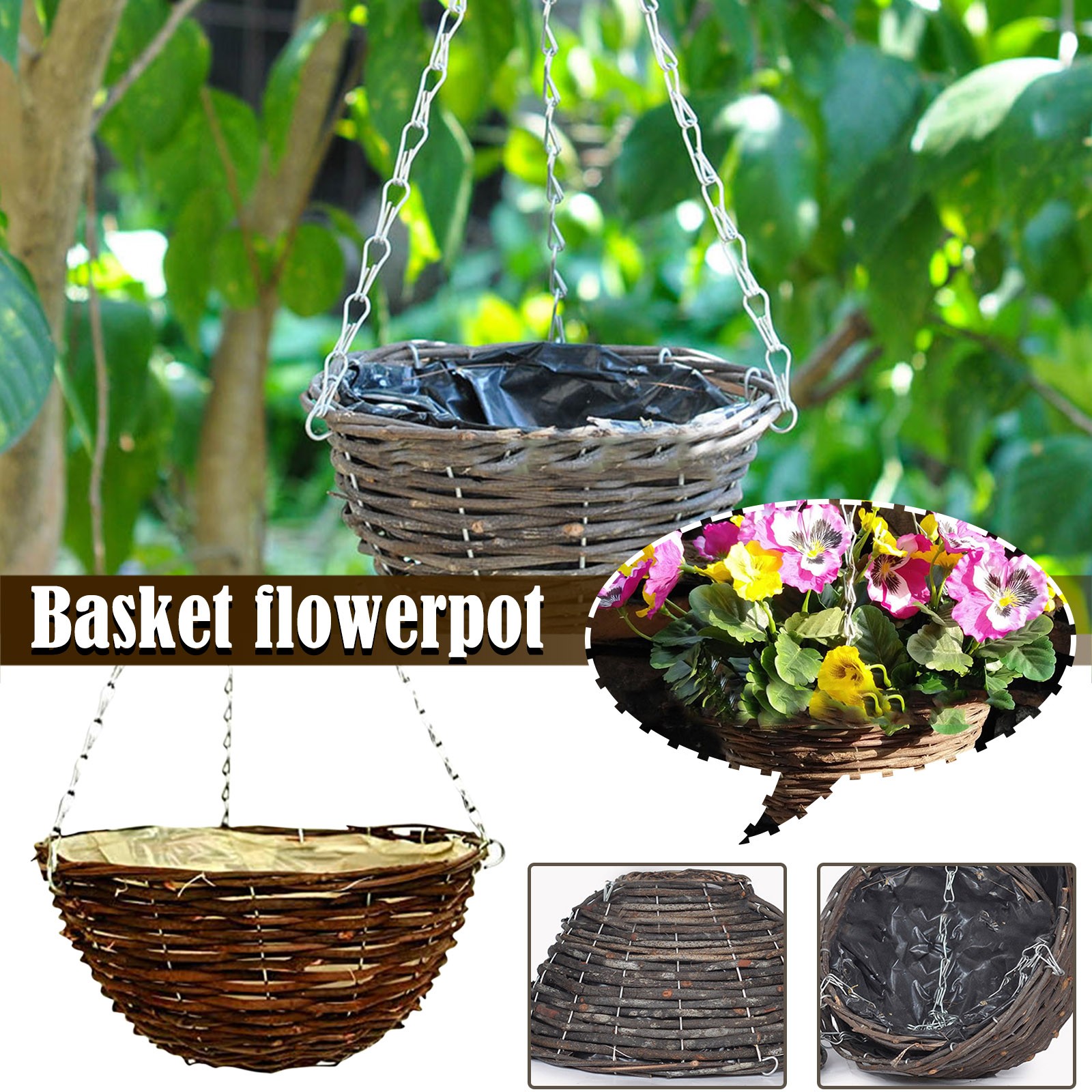🔥HOT SALE🔥Handwoven Wicker Hanging Basket Flowerpot