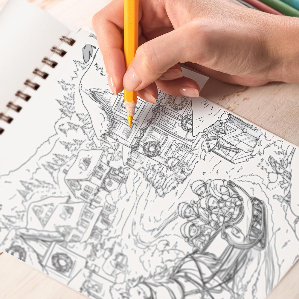 🎄CHRISTMAS ON SALE🔥Christmas Spiral Coloring Book