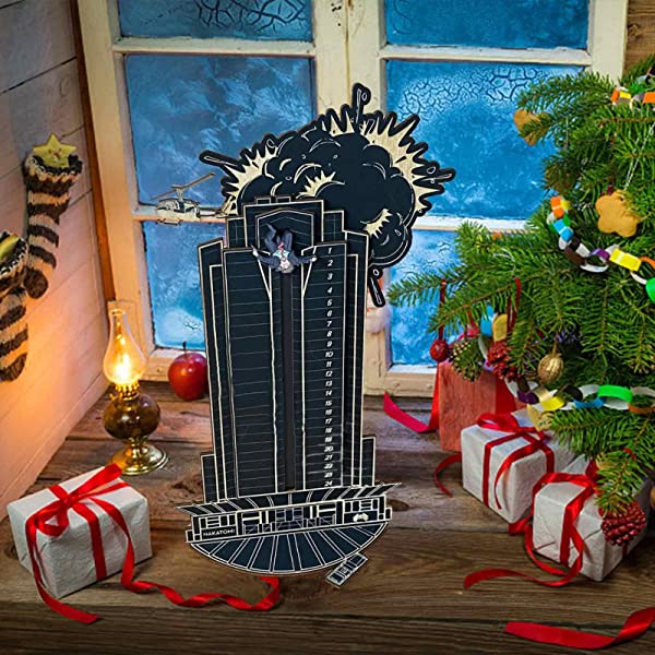 CHUWUJU Upgraded 2022 Christmas Advent Calendar Wooden Die Hard Advent Calendar