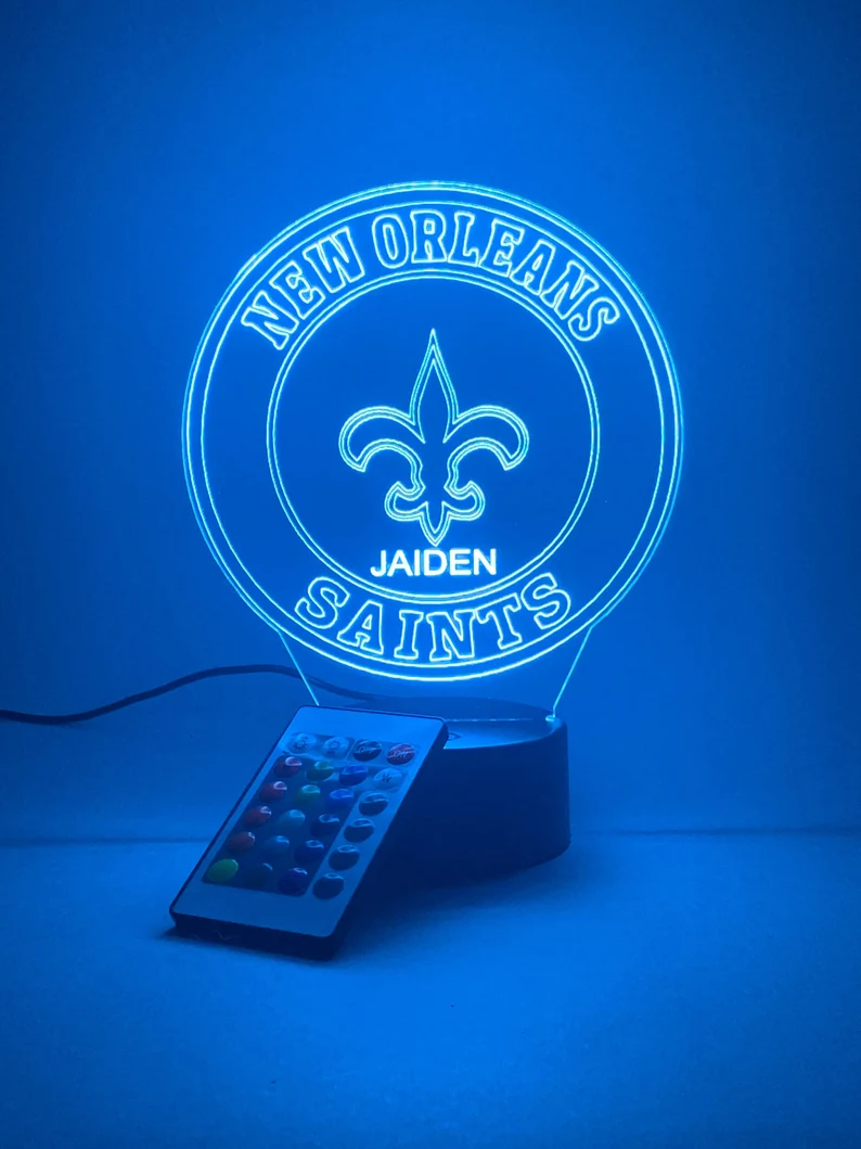 NEW ORLEANS SAINTS 3D LAMP PERSONALIZED
