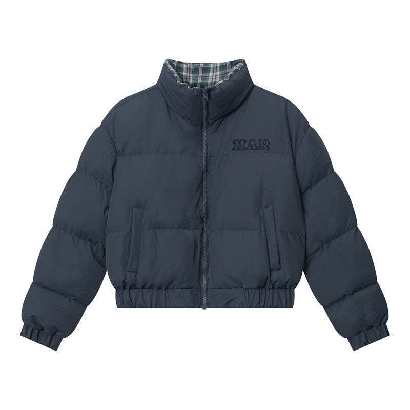 Both Sides Wearable Cotton Clothes Winter Sexy Thickening Stand Collar Bread Coat Loose Cotton Coat Short Coat