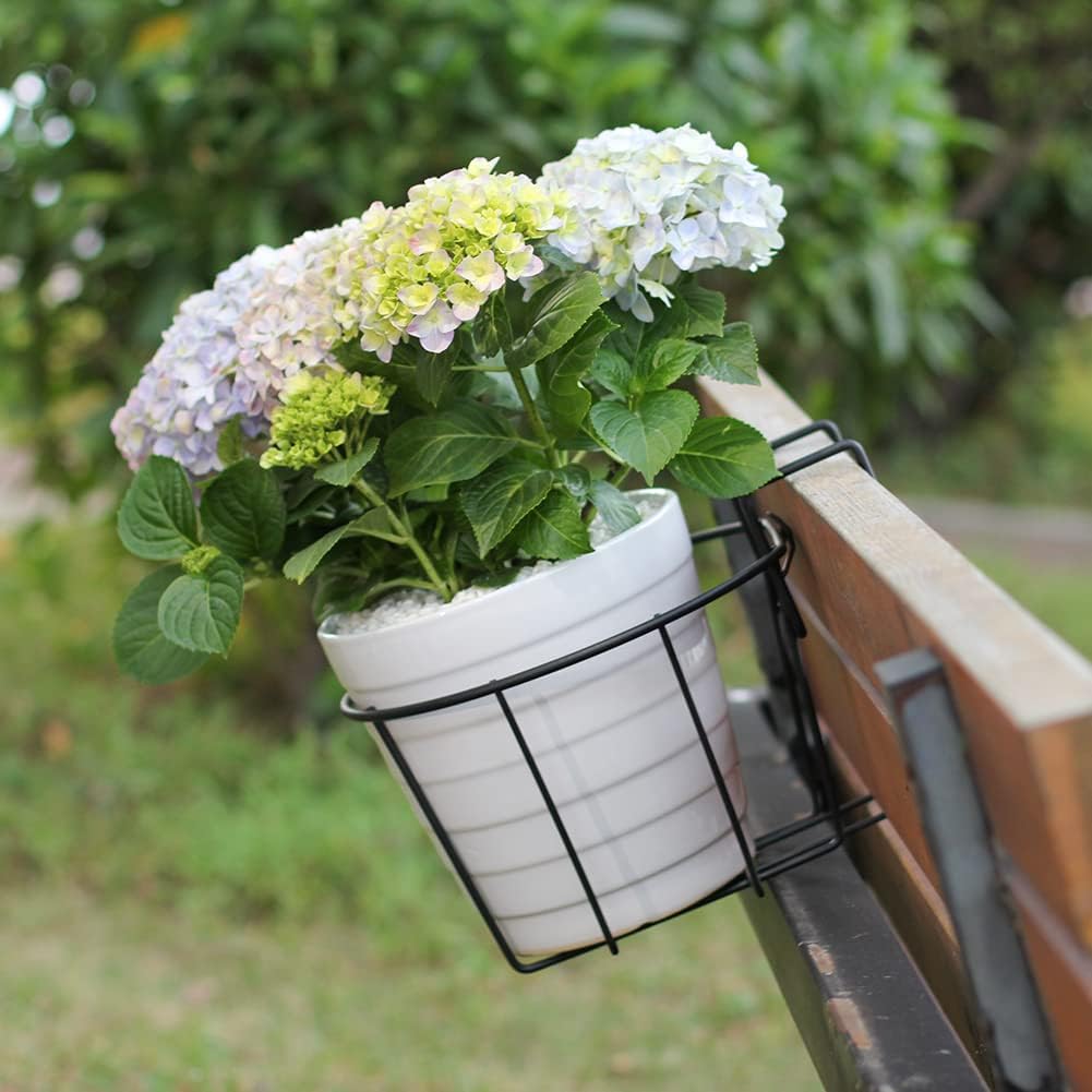 Removable Iron Round Fence Potted Plant Hanging