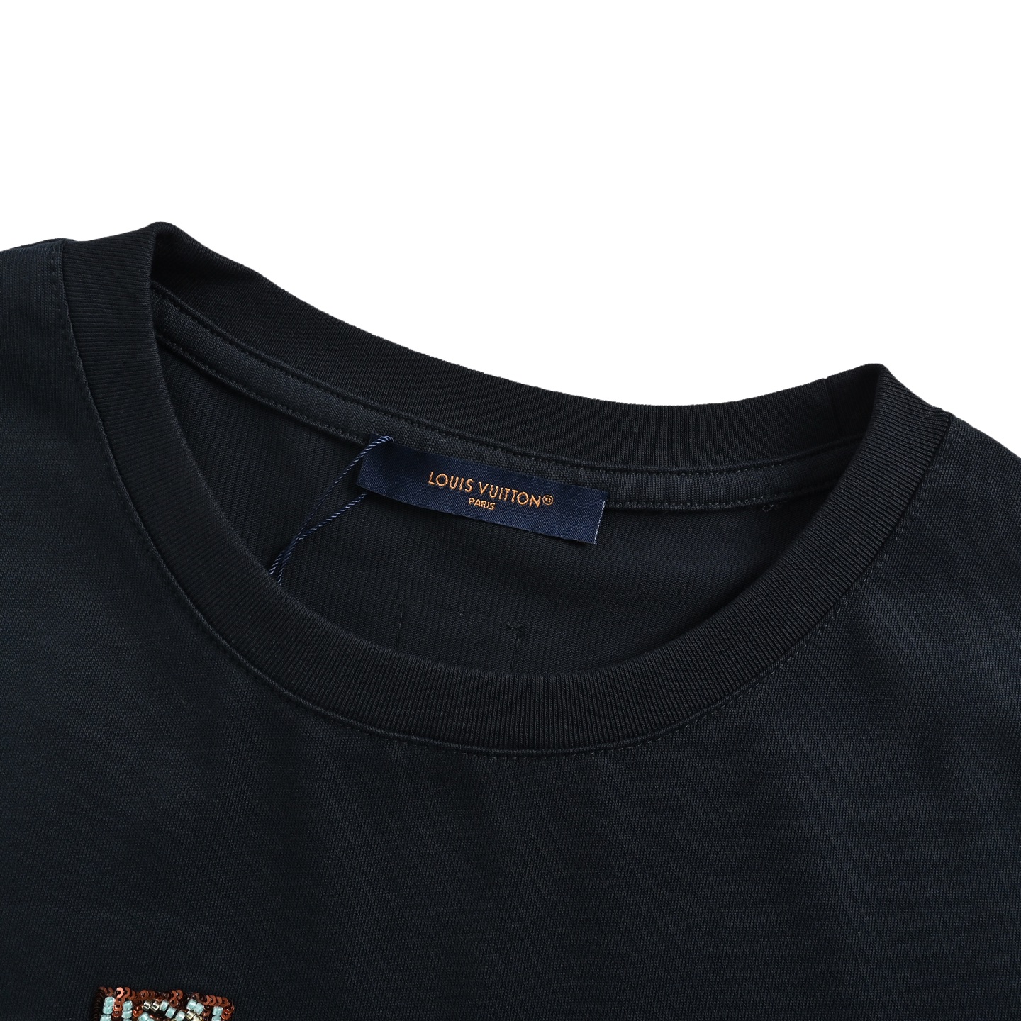Louis Vuitton 25ss beaded sequined lettering logo short sleeve