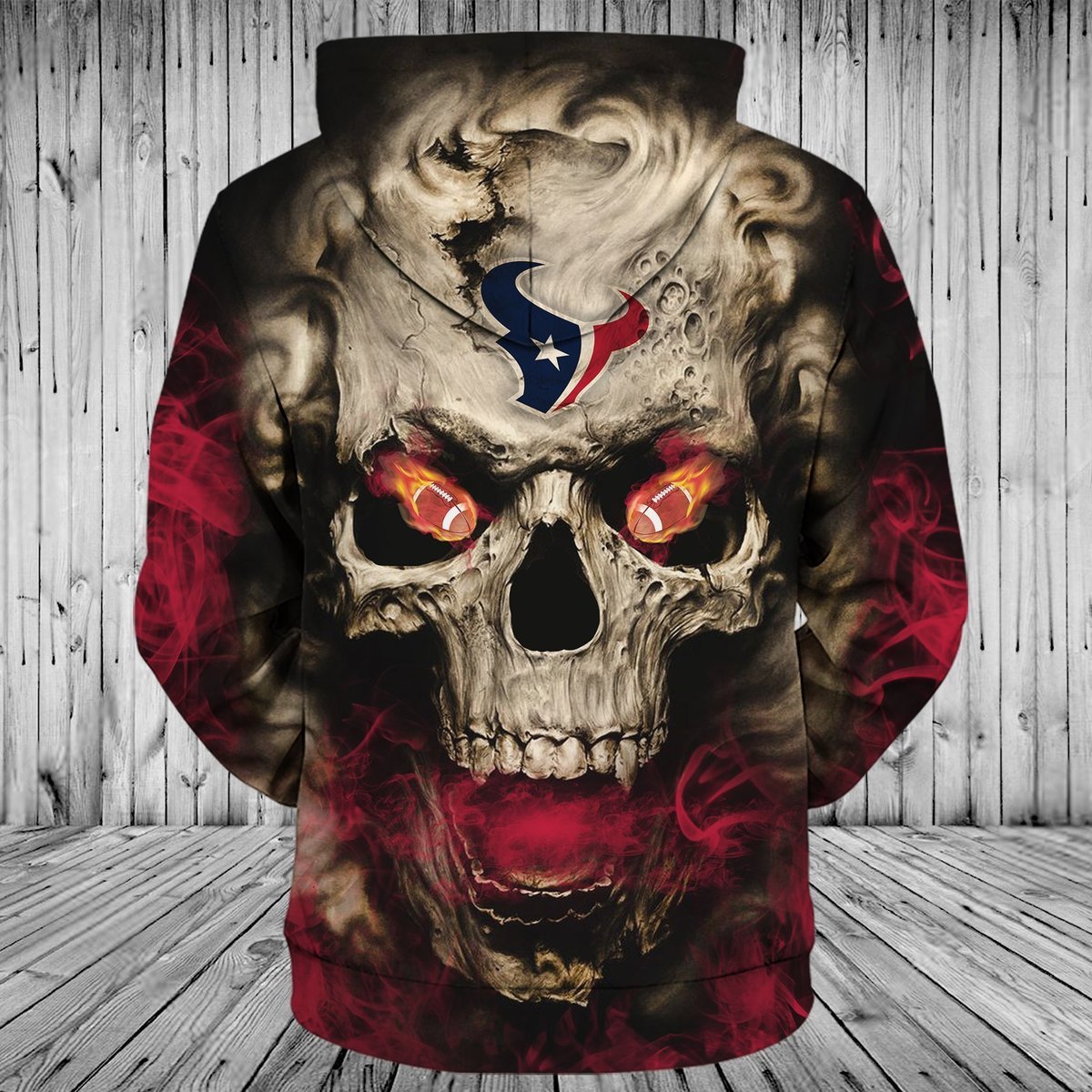 TEXANS 3D HOODIE SKULL54