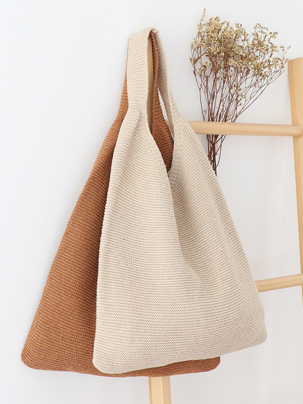 Simple Style Knit Shoulder Bag