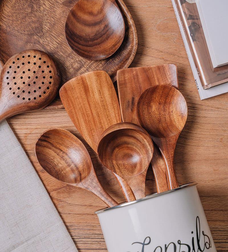 🎅Early Christmas Sale🎅TEAK WOODEN UTENSIL SET