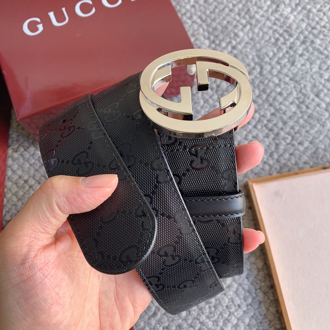 Gucci Marmont printed leather belt 4.0cm wide