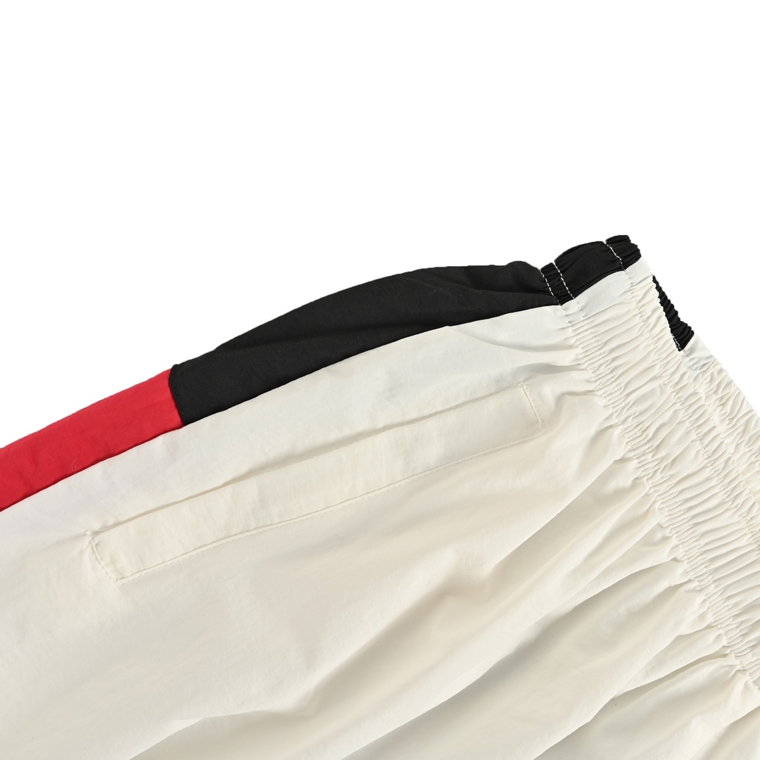 Balenciaga 24Fw white and red stitching sports trousers