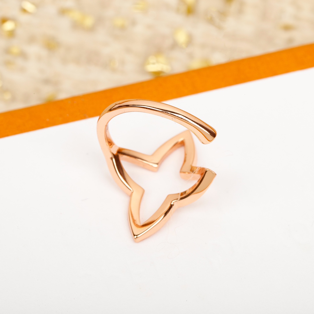 Louis Vuitton monogram pointed flower open ring