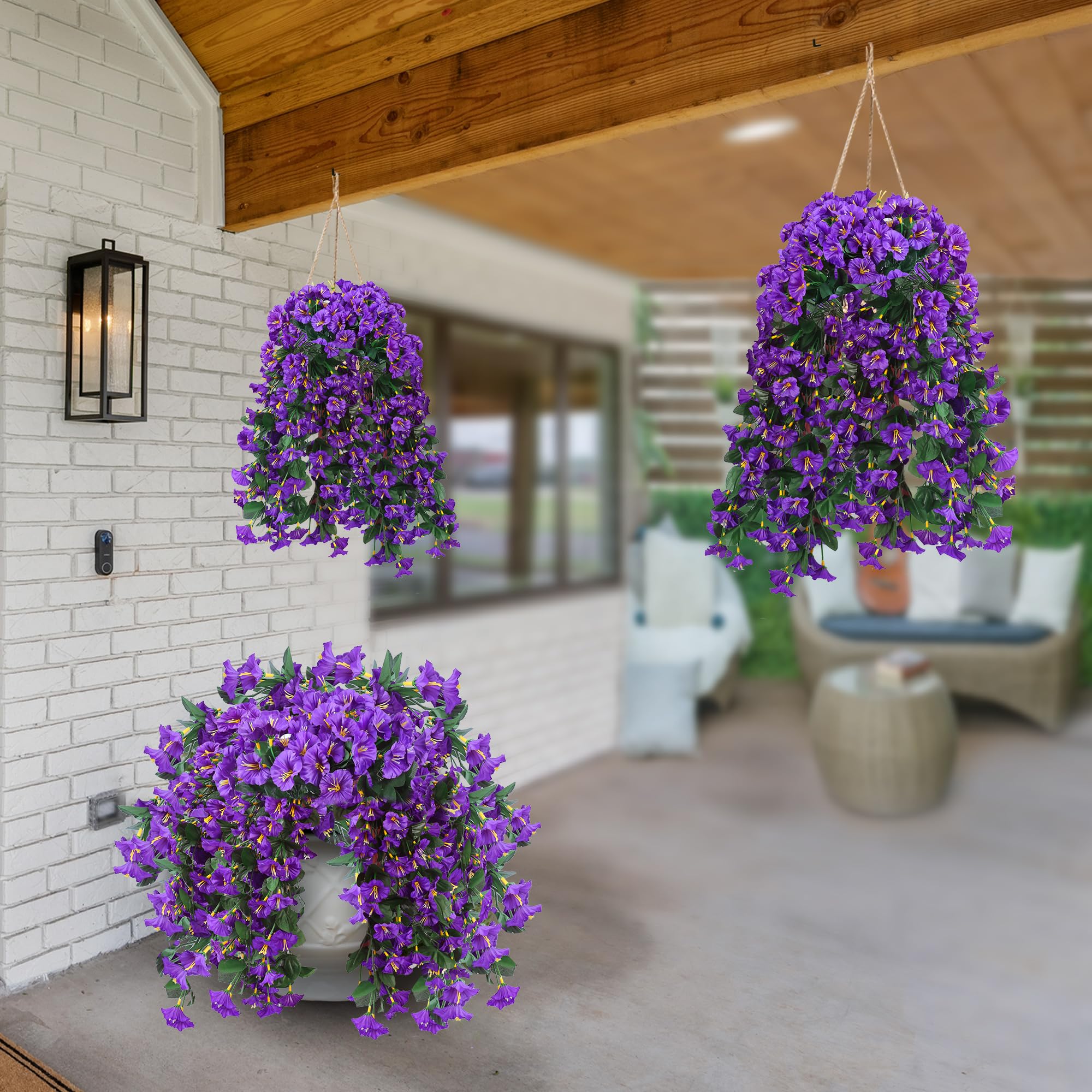 🔥Last Day 49% OFF🔥4PCS Faux Silk UV Resistant Realistic Morning Glory Trailing Vines