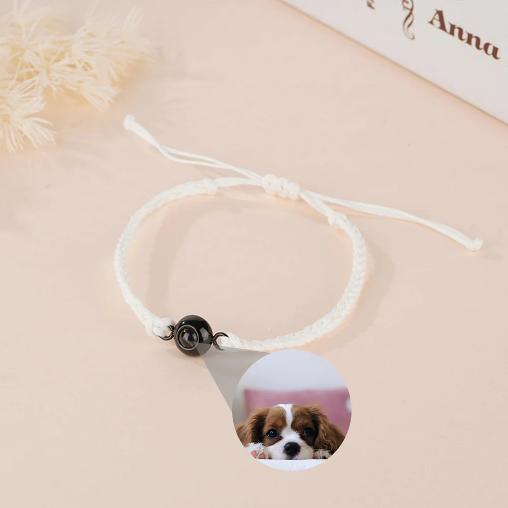 Personalized Braided Rope Photo Projection Bracelet Sweet Cool Gift