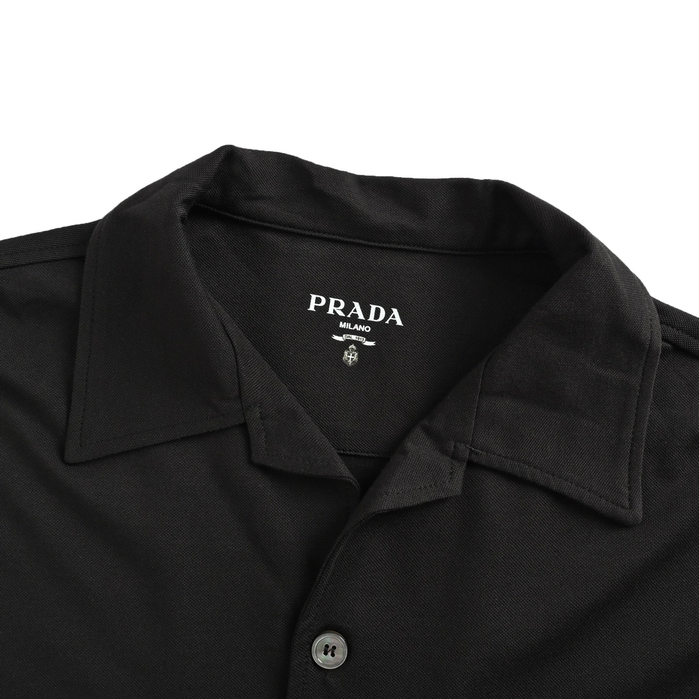 Prada 25ss logo button down short sleeve shirt