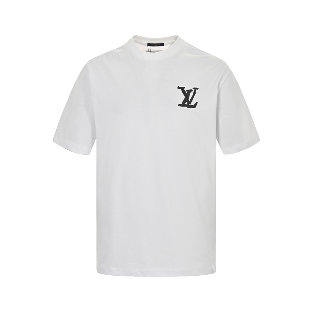 Louis Vuitton 24ss hand-painted large letter logo short sleeve