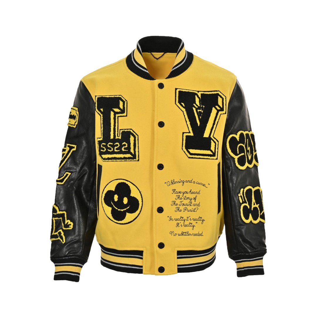 Louis Vuitton 24Fw logo patchwork baseball jacket
