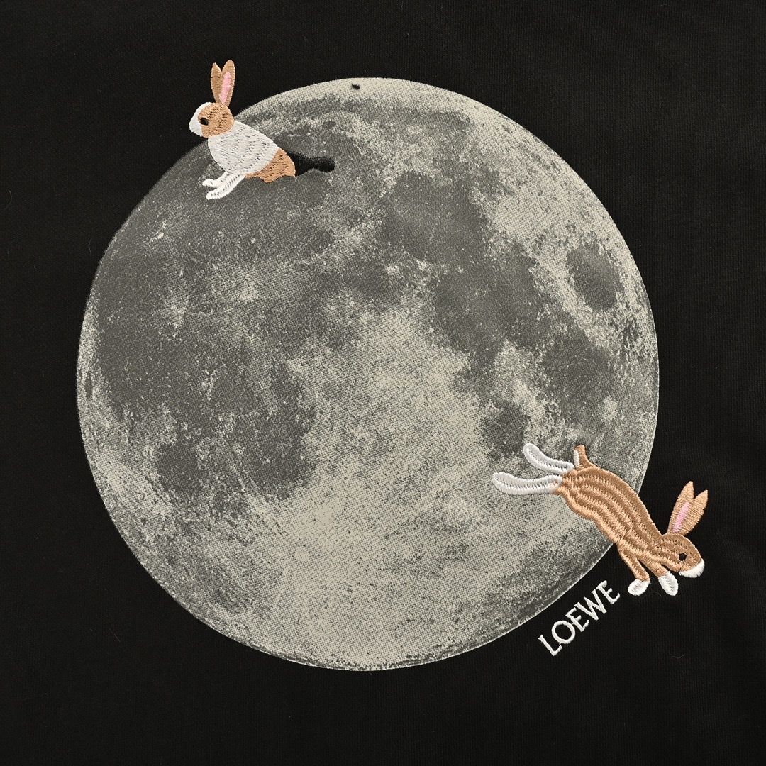 Loewe 24Fw collaboration Moon Bunny hooded sweatshirt
