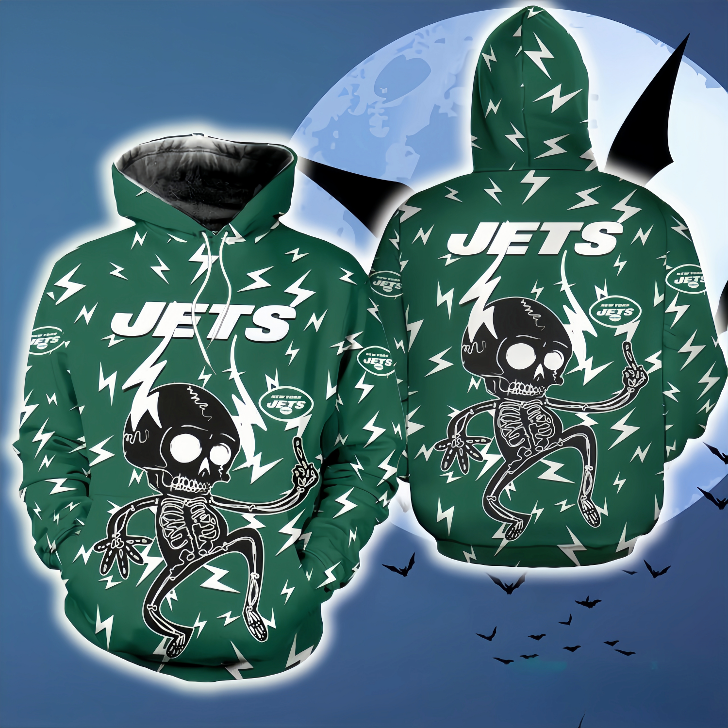 NEW YORK JETS 3D ELECTRIC SHOCK CUTE SKELETON