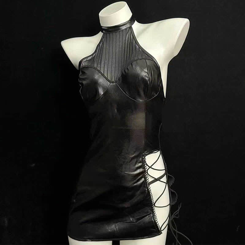 Sexy See-through Lace-up Lingerie Dress