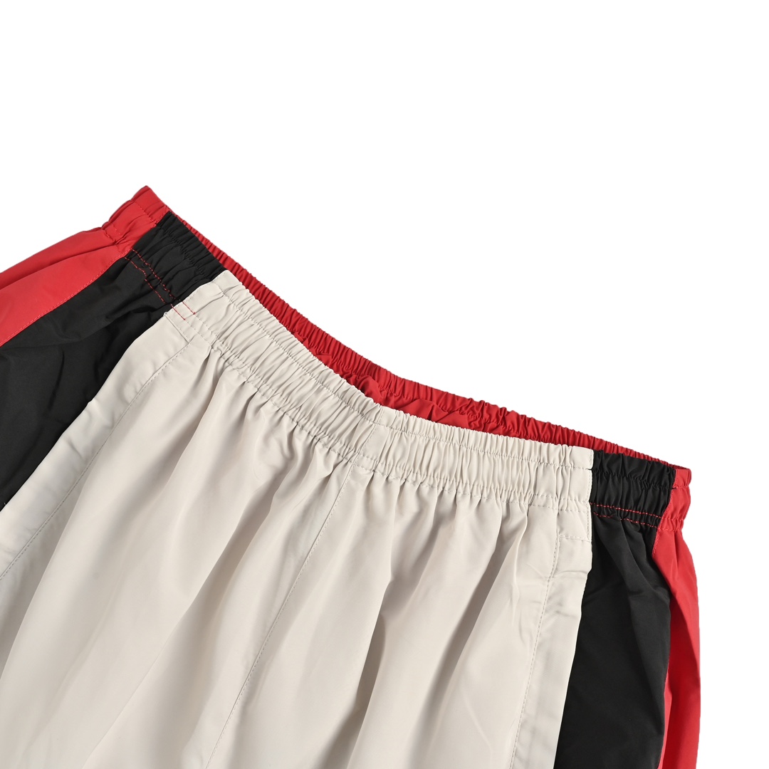 Balenciaga 24Fw white and red stitching sports trousers