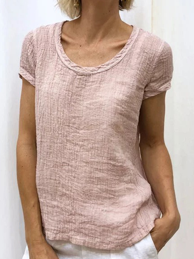 Vintage Crew Neck Casual Tee