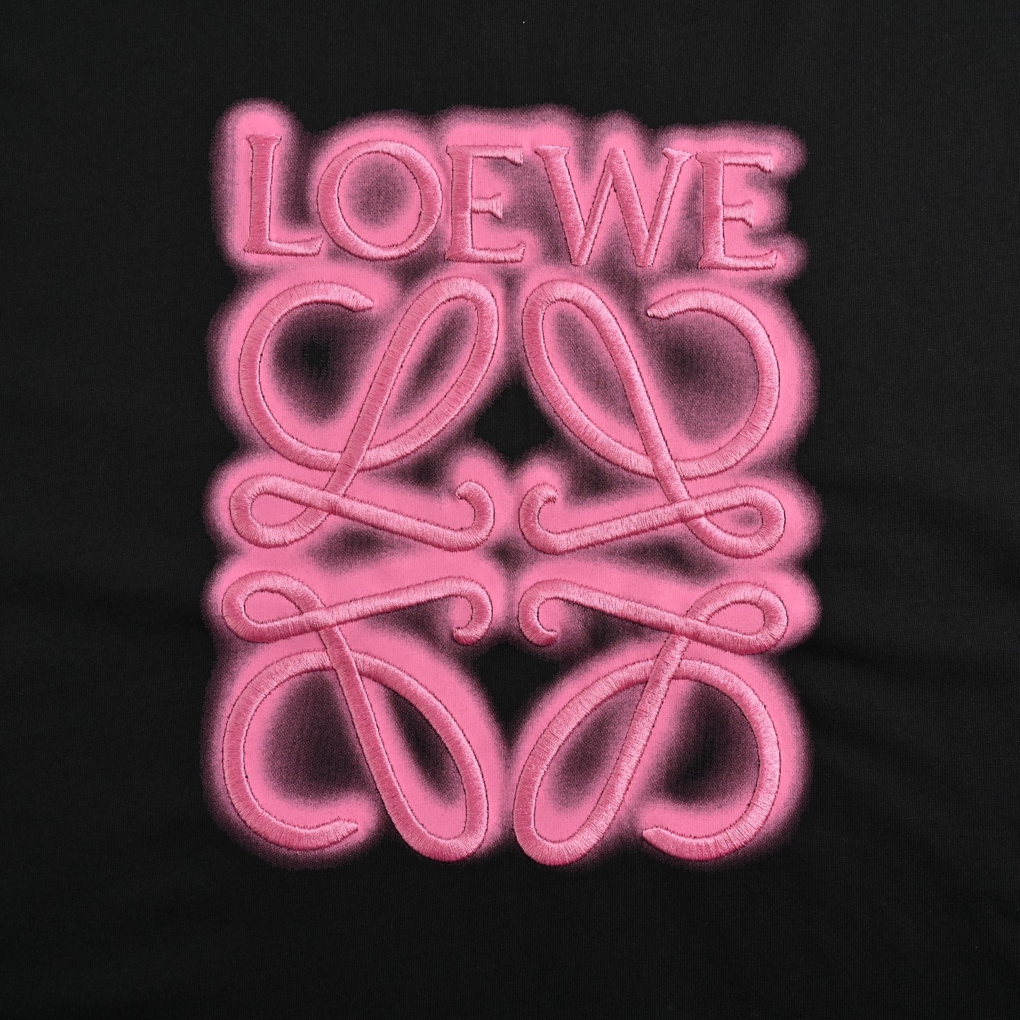 Loewe fluorescent pink embroidered logo short sleeves
