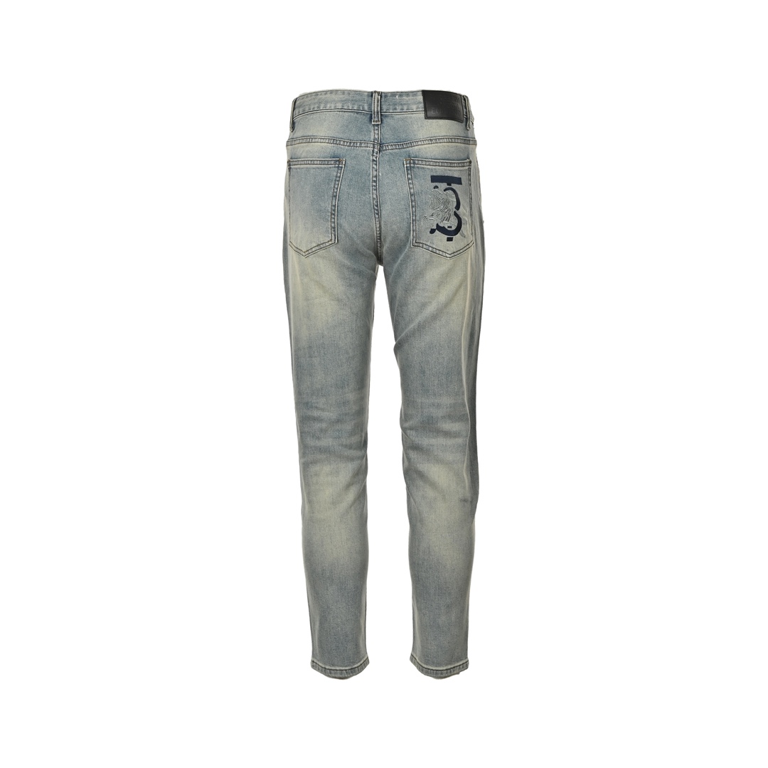Burberry TB Warhorse Embroidered Jeans with Back Pockets