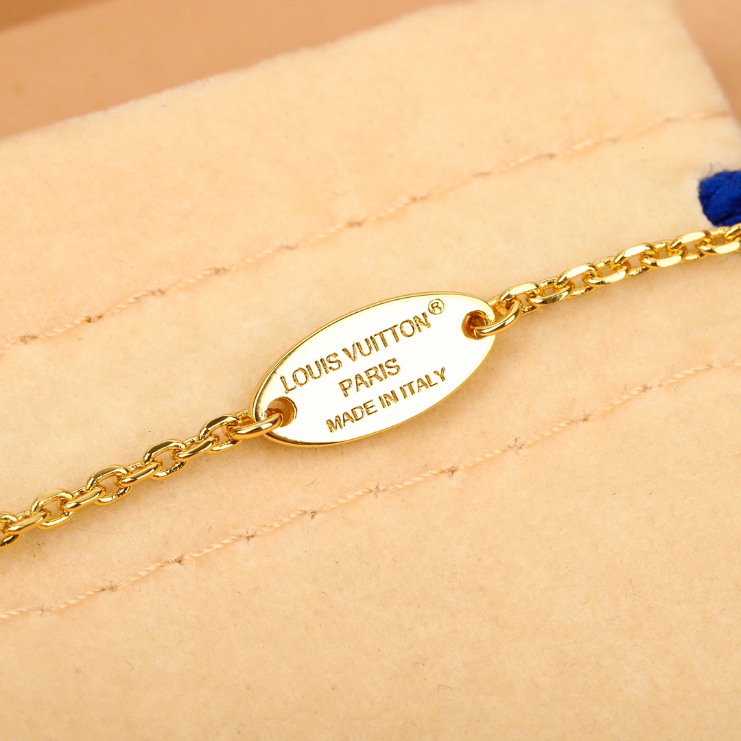 Louis Vuitton floral logo necklace