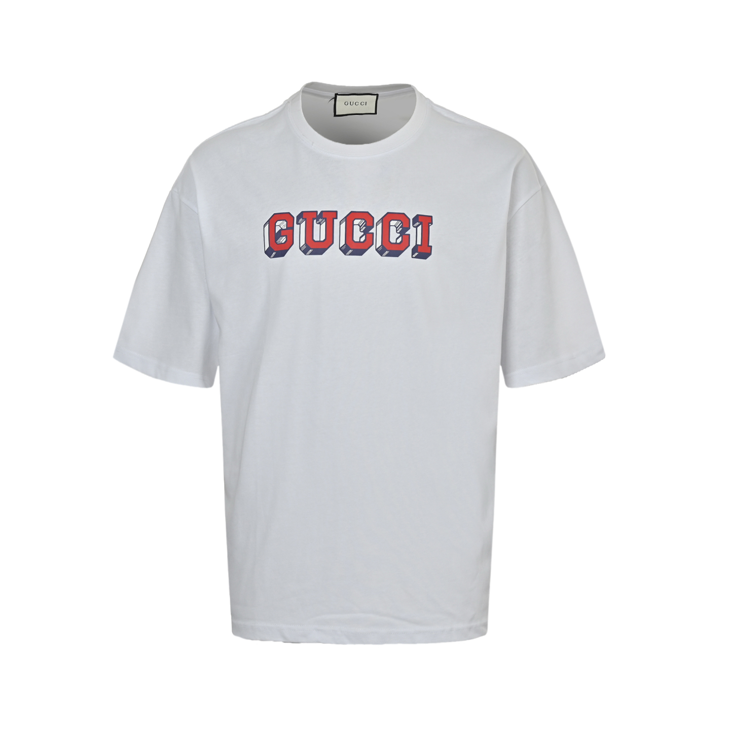 Gucci 24ss three-dimensional letter print short sleeve