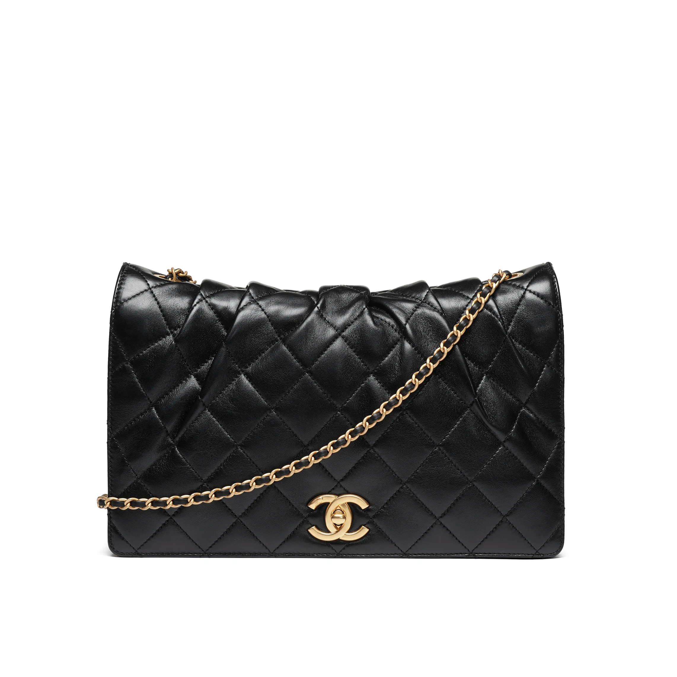 Chanel Large Flap Bag Shiny Lambskin & Gold-Tone Metal Black AS5547-B20292-94305