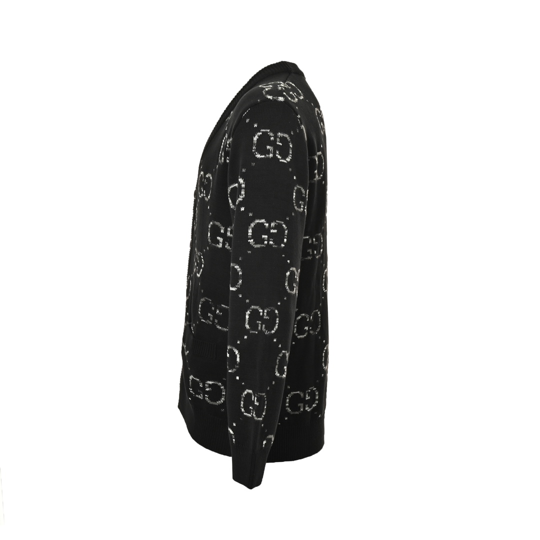 Gucci 24Fw Classic Interlocking G Jacquard Cardigan Sweater