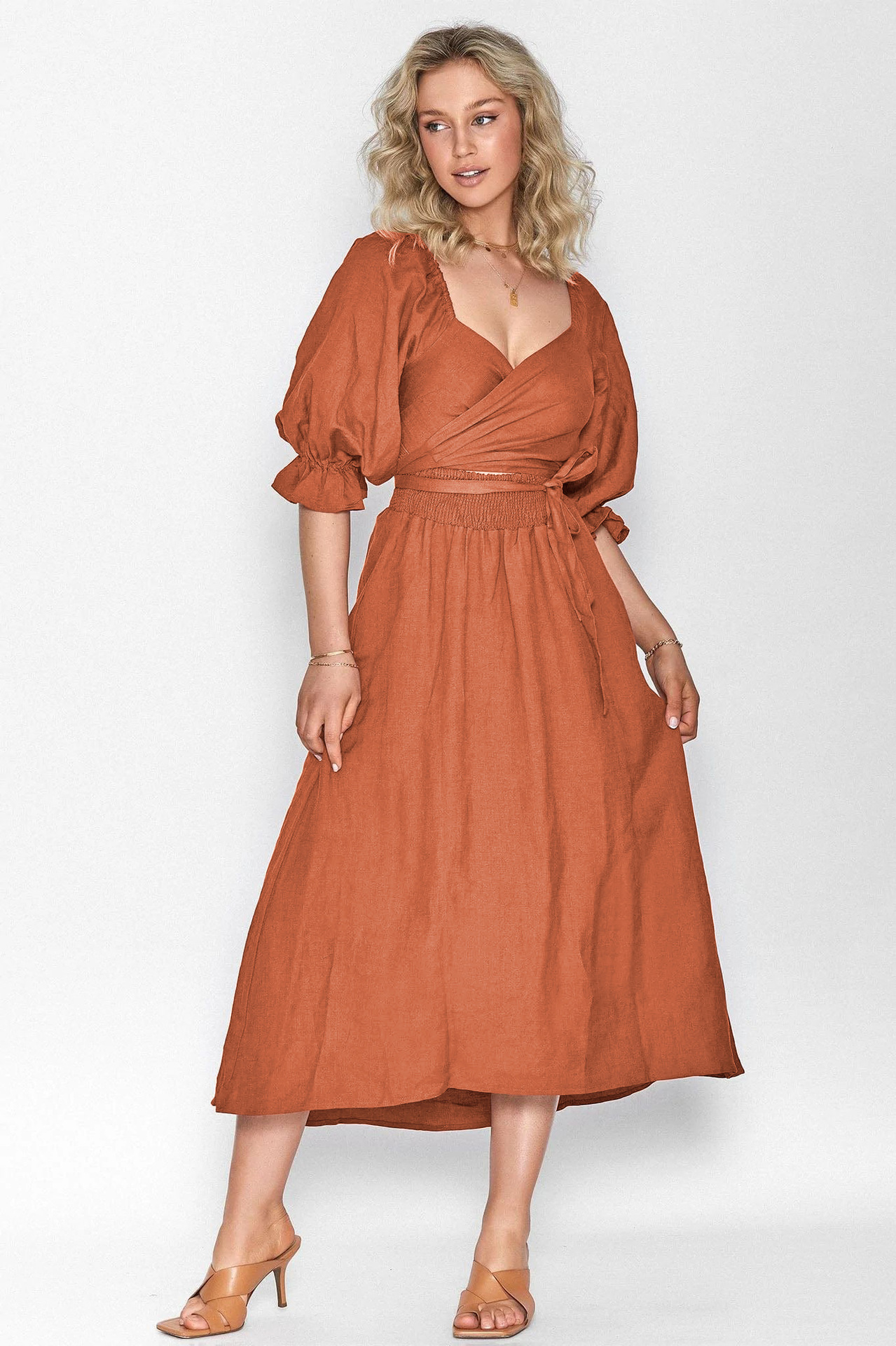 💥Hot Sale-[SAVE 50% OFF]--🏖️FRENCH RUFFLED LANTERN SLEEVES MULTI-WEAR DRESS--BUY 2 GET 10% OFF & FREE SHIPPING