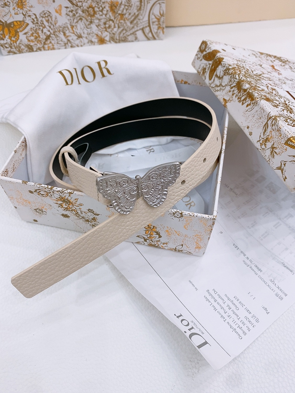 Dior Saddle Belt Cowhide Leather Belt 2.0CM Width