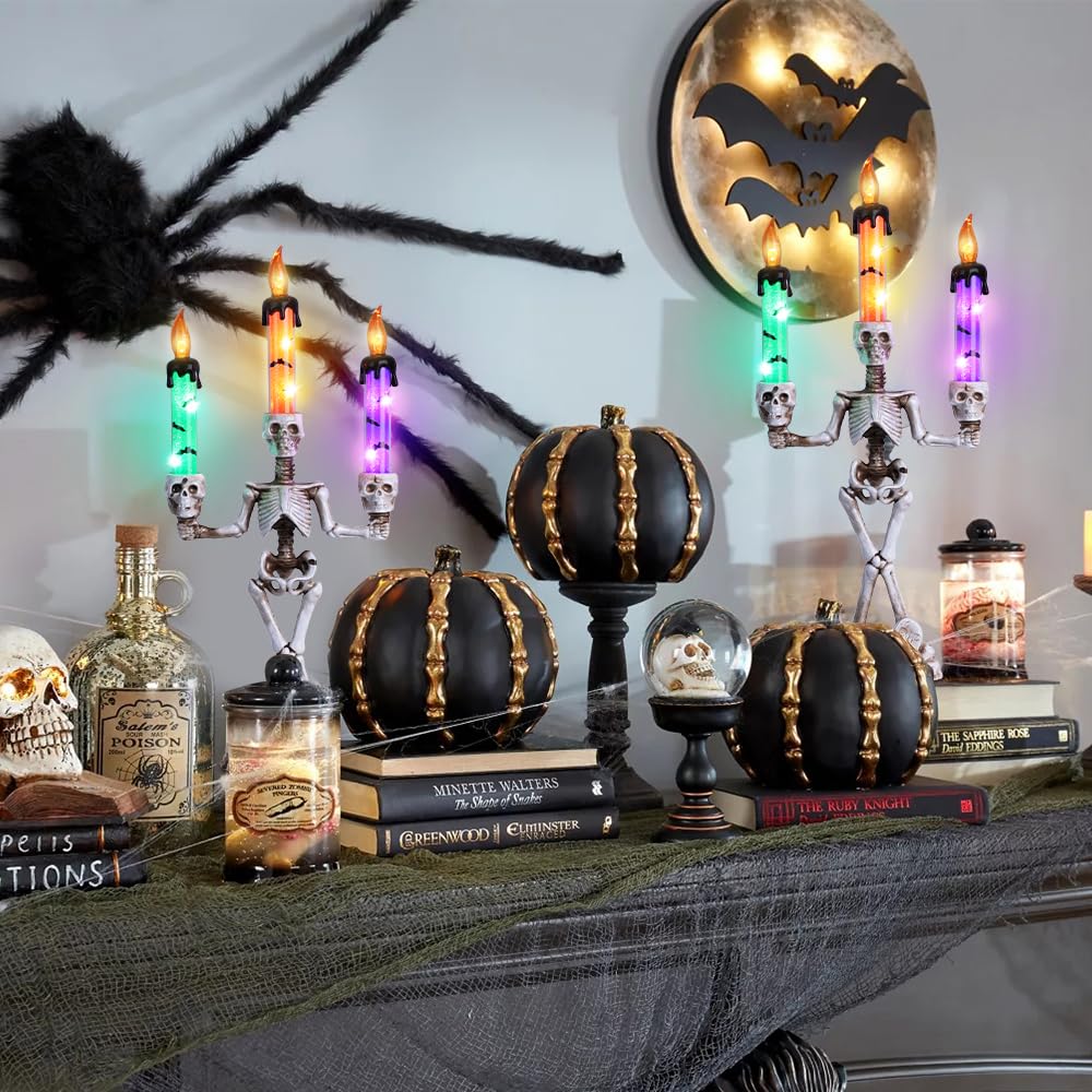 🎃Early Halloween Sale👻Skull Halloween Candelabra Decorations