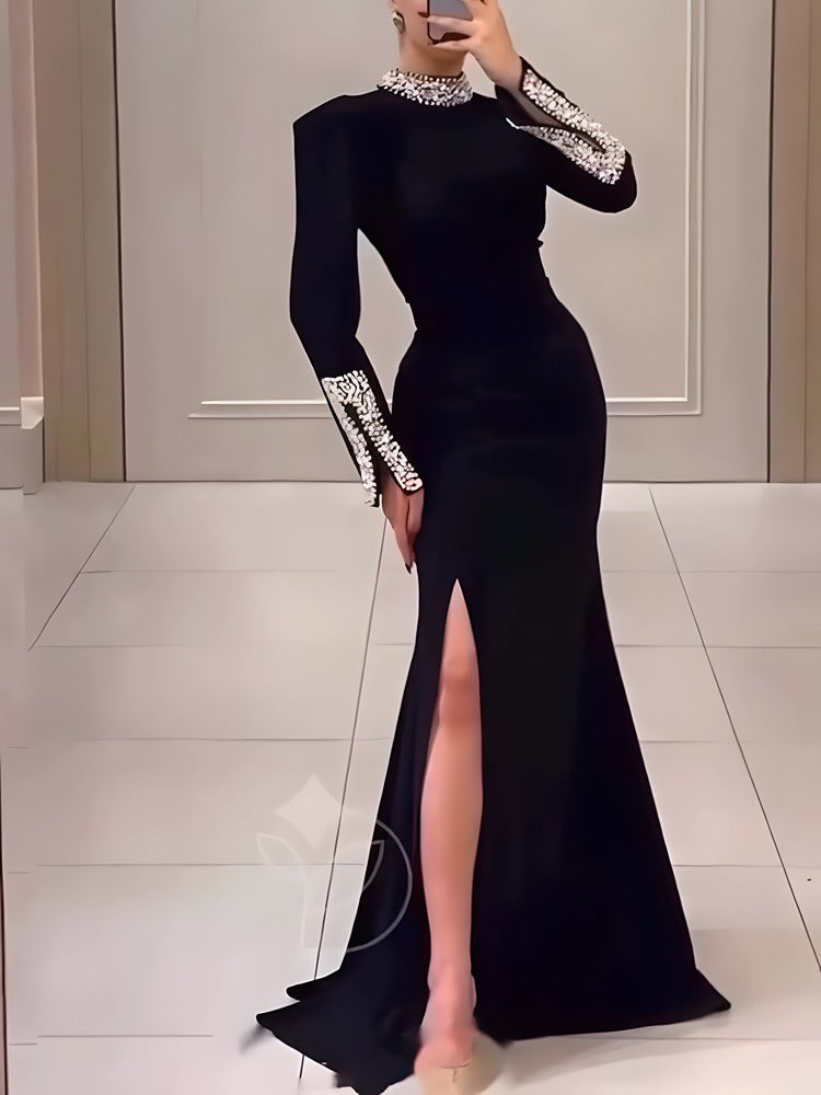Diamond-studded Evening Gown