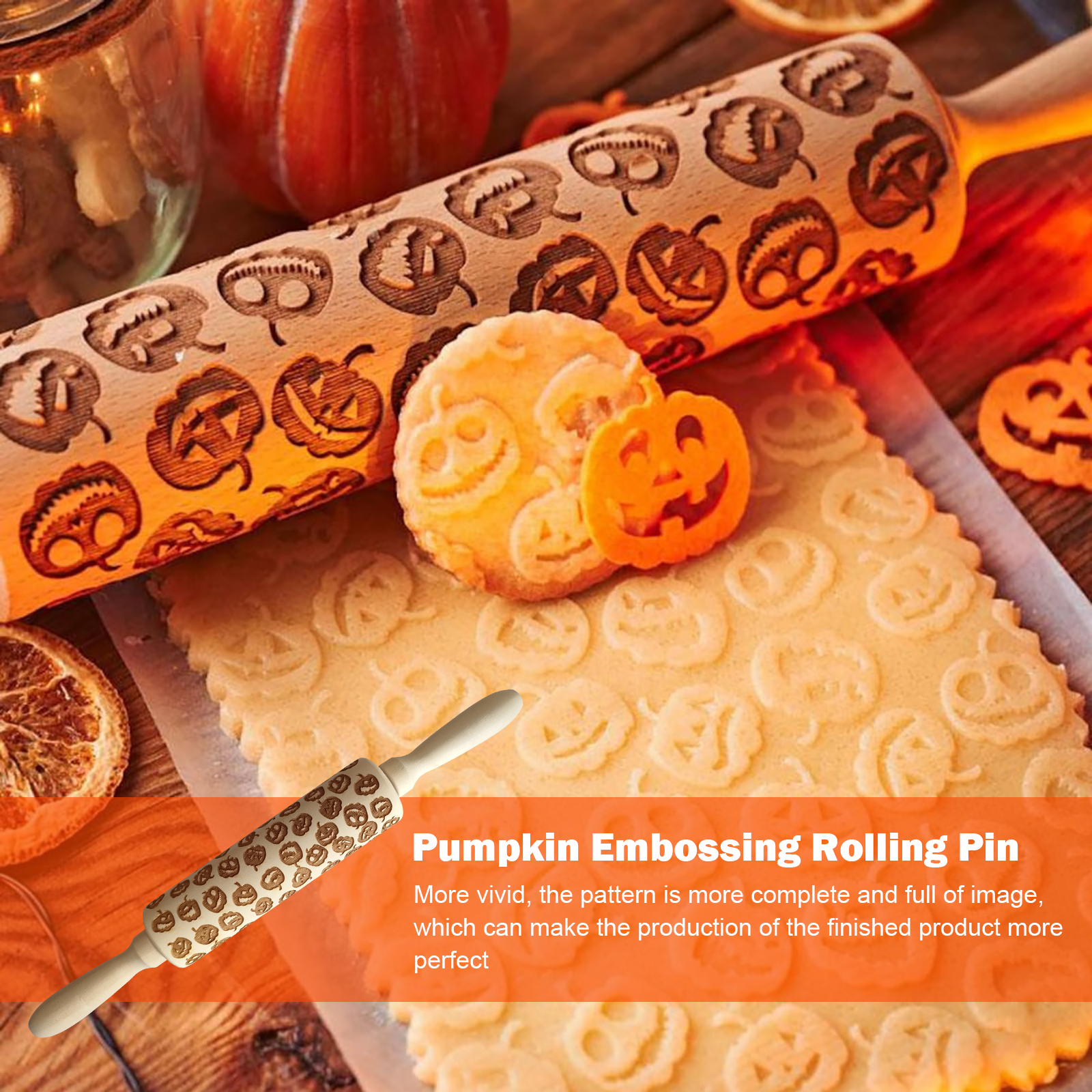 (🎃Early Halloween Hot Sale)PUMPKIN ROLLING PIN