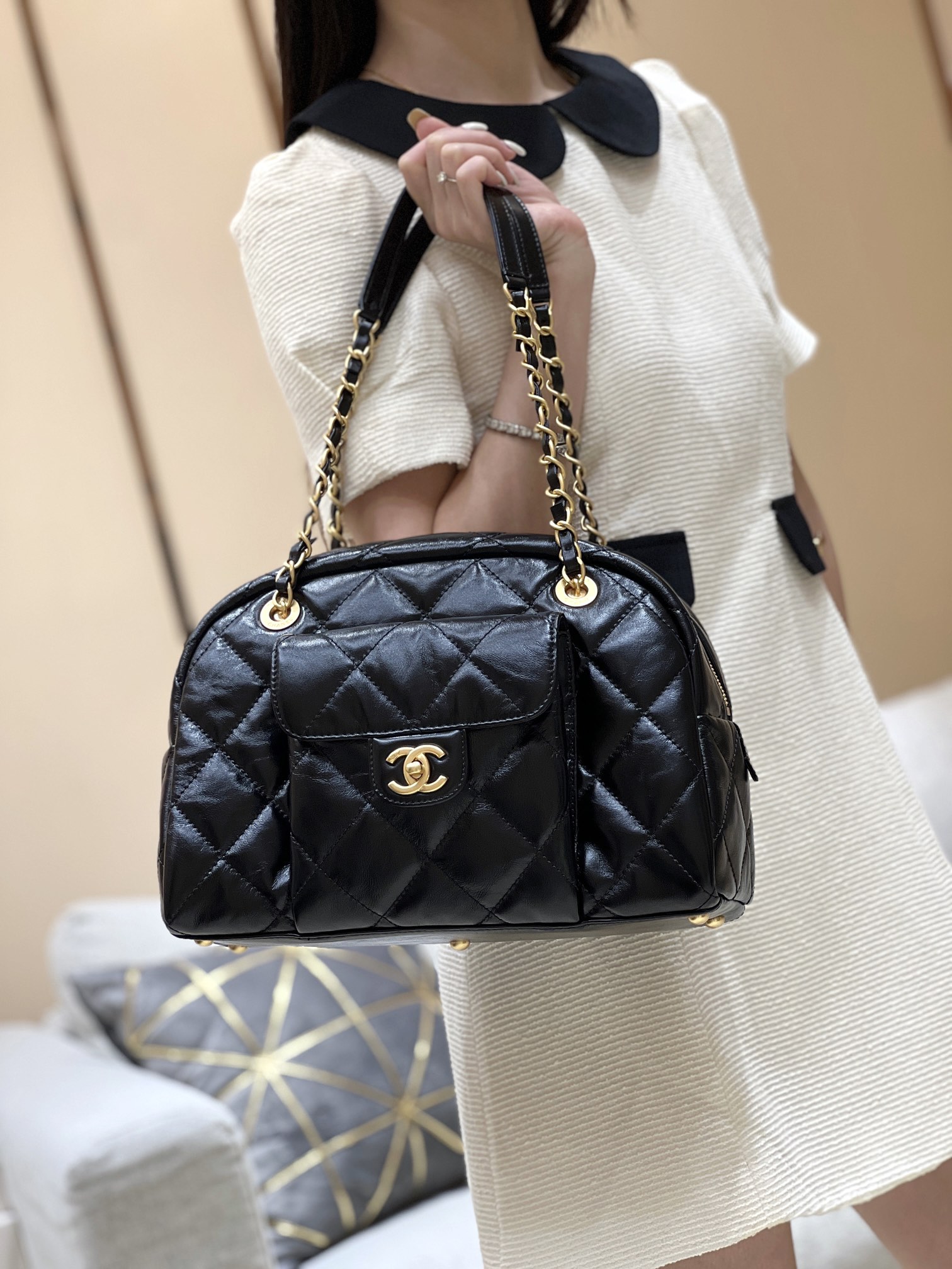 Chanel 24A Small Bowling Bag AS4905