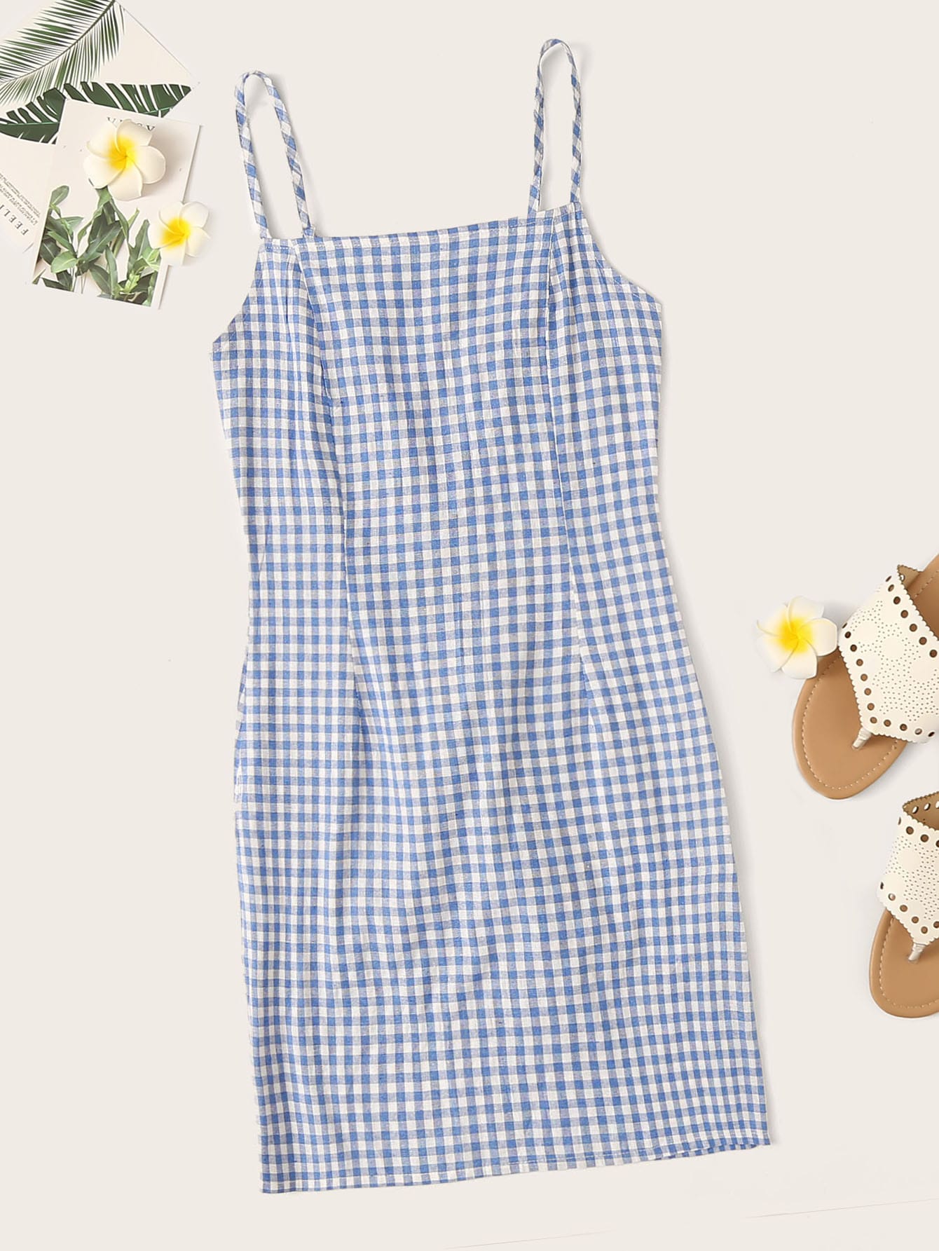Gingham Print Cami Dress