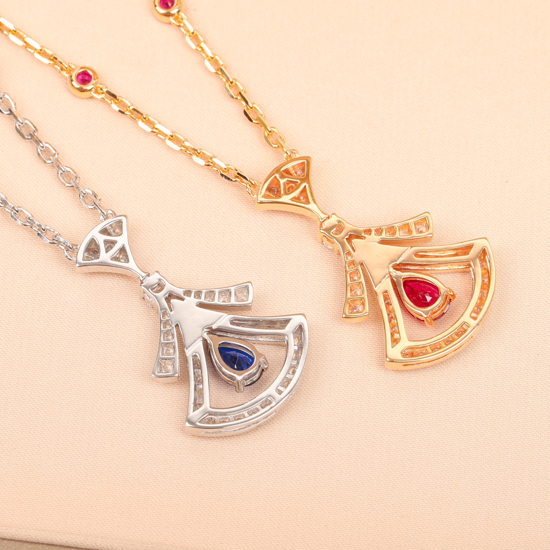 Bulgari Colored Diamond Fan Necklace