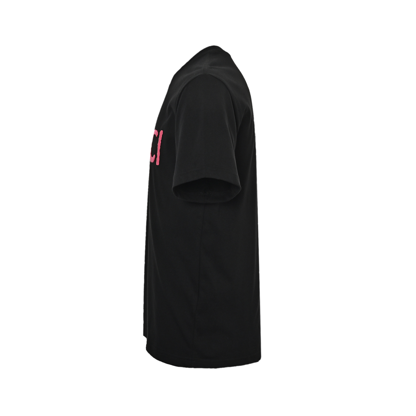 Gucci pink letter logo embroidered short sleeves