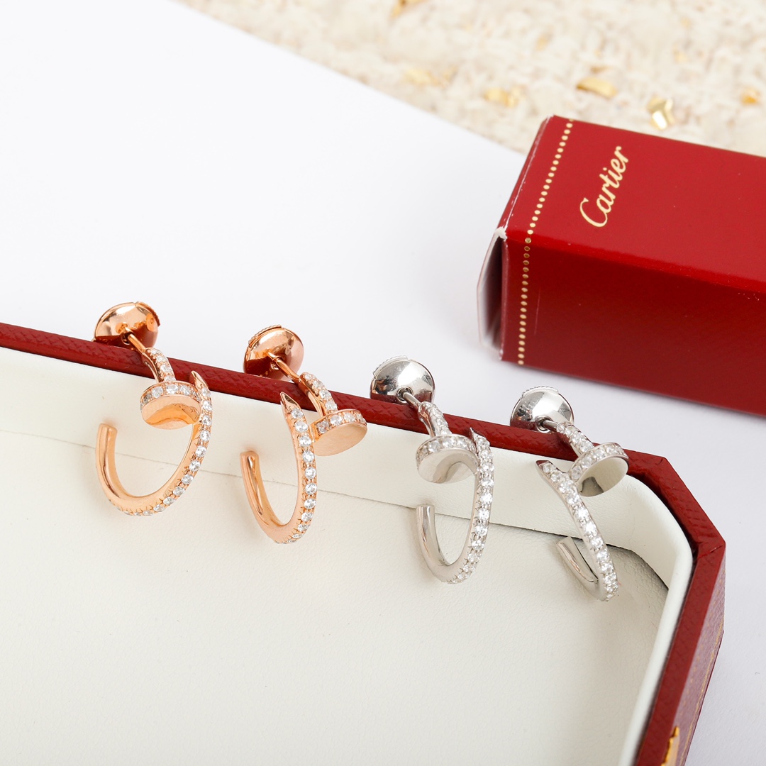 Cartier nail small diamond earrings