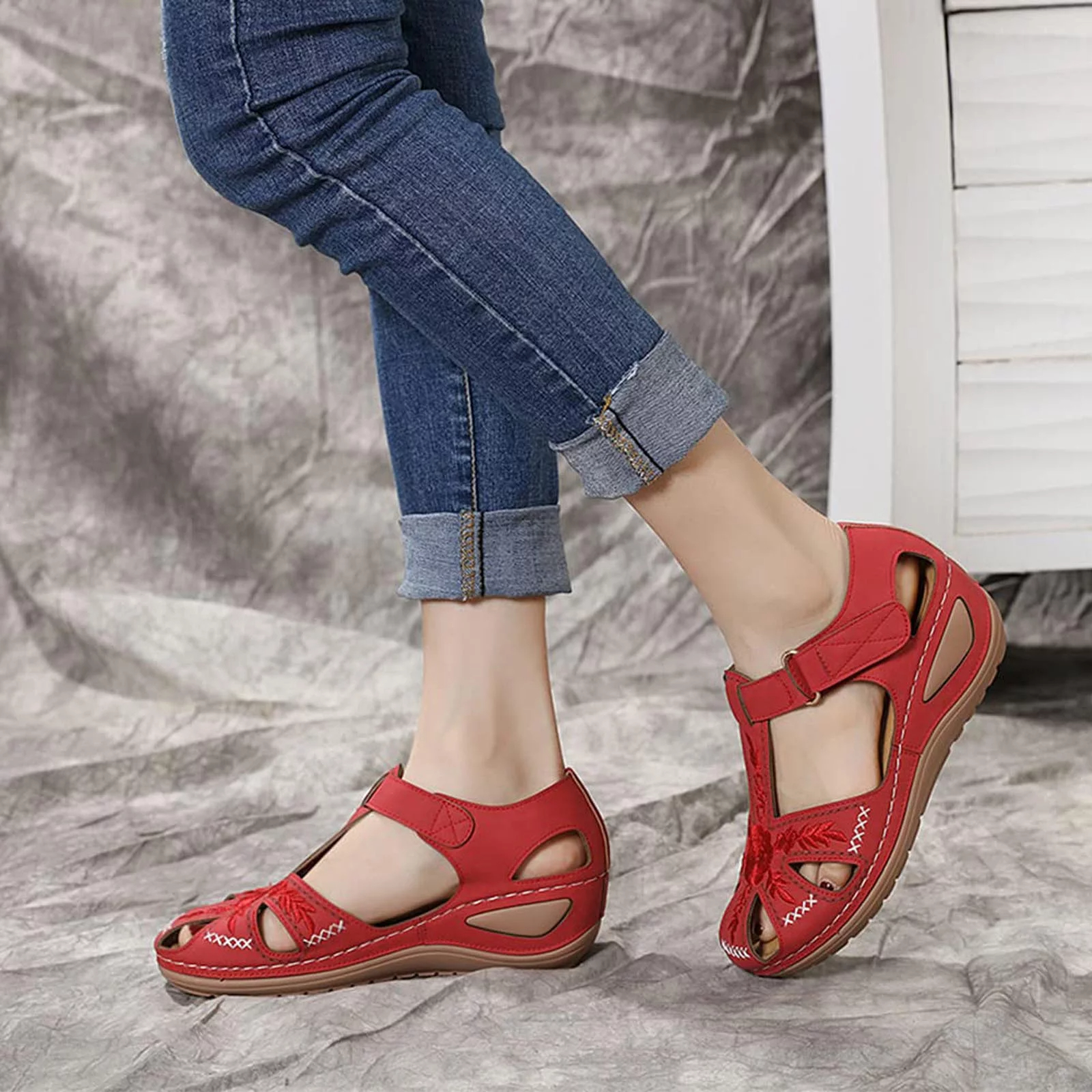 ❤️Mother's Day Sale 60% OFF❤️Hand-embroidered non-slip heeled sandals