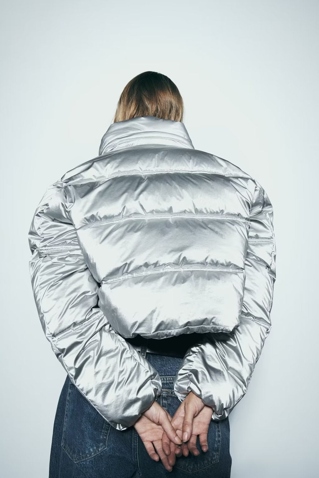 Women Clothing Metal Cotton Jacket Short Thick Jacket