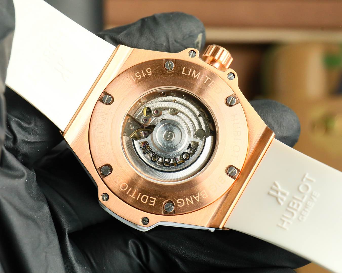Hublot Big Bang stainless steel rainbow diamond watch